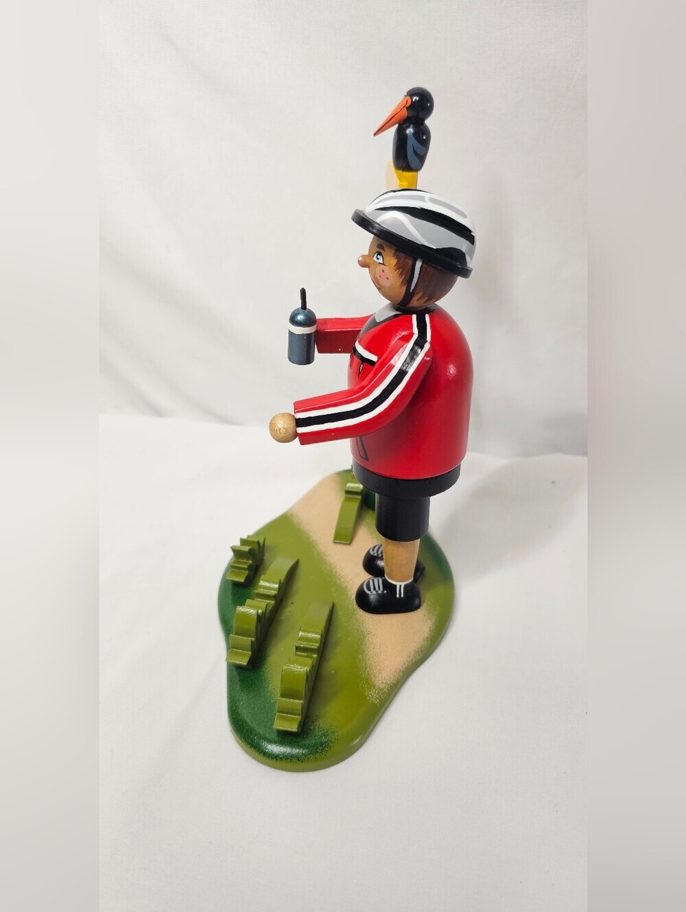 Kathe Wohlfahrt Original Holzknoddl Wooden Smoker Cyclist Biker German Incense - Picture 5 of 16